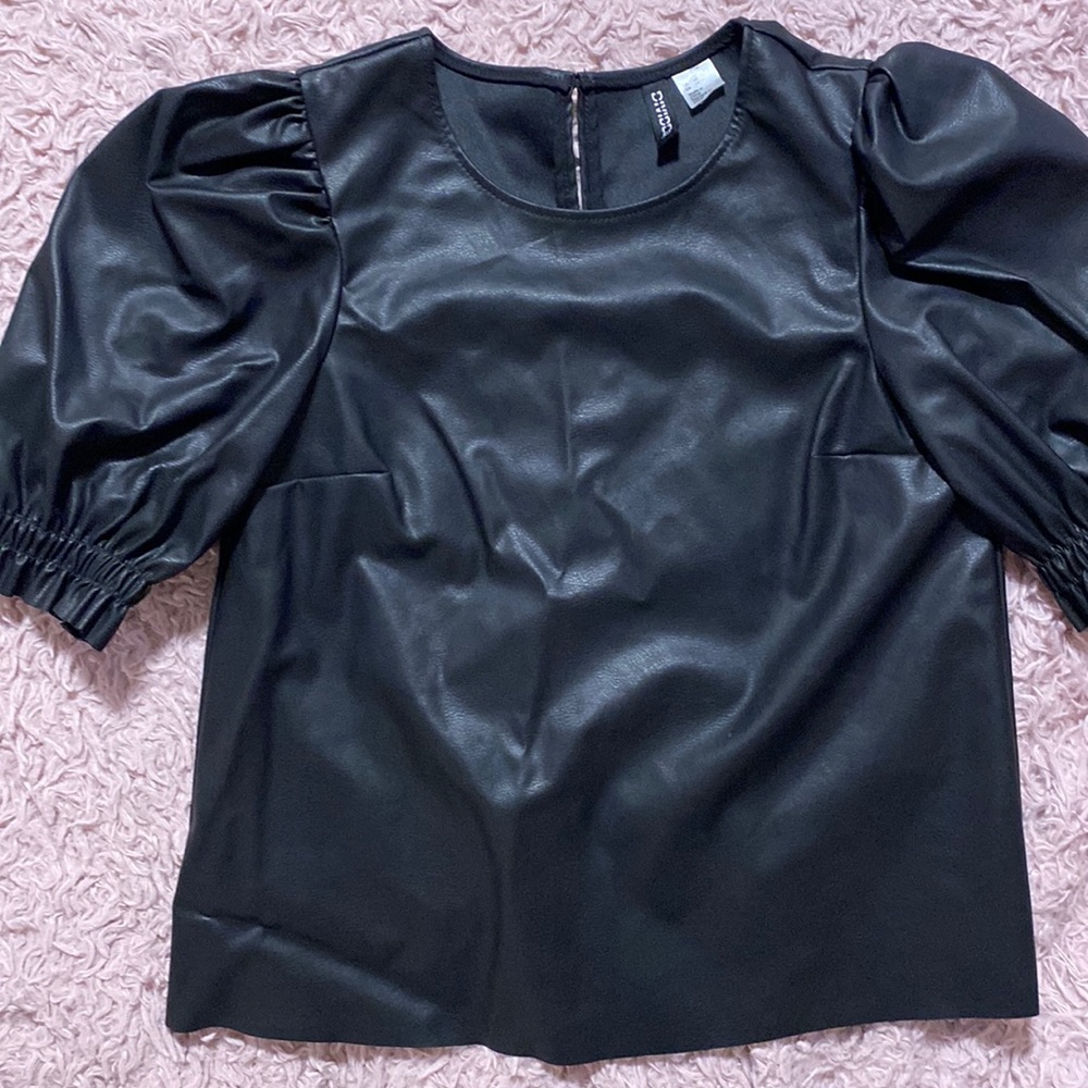 Leather black shirt